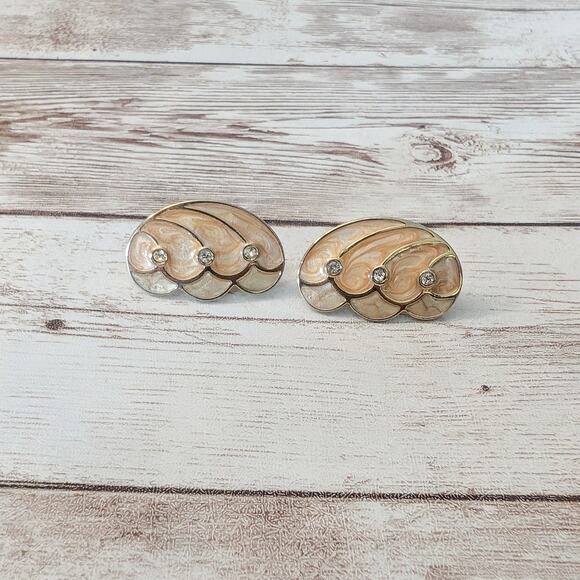 Vintage KJL for Avon Clip On Earrings Kenneth Jay Lane Butterfly Wings - Picture 2 of 7